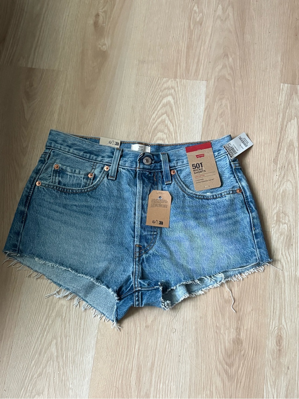 Levi's Blue 501 Cutoff Denim Shorts